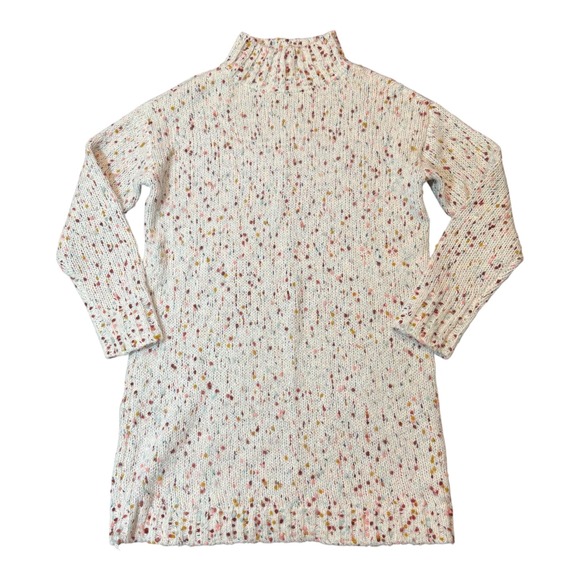 Loft XS Sweater Dress Knit Confetti Mock Neck Long Sleeve Multicolor Cute - Picture 1 of 7